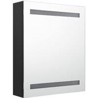 Berkfield Home LED Bathroom Mirror Cabinet Black 50x14x60 cm | Size: 50 x 14 x 60 cm
