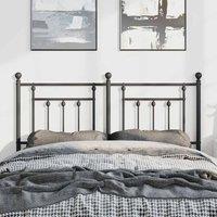 Berkfield Home Metal Headboard Black 135 cm
