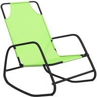 Berkfield Home Rocking Sun Loungers 2 pcs Green Steel & Textilene