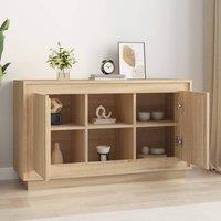 Berkfield Home Sideboard Sonoma Oak 102x35x60 cm Engineered Wood in Light Oak | Size: 102 x 35 x 60 cm