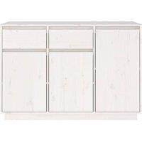 Berkfield Home Sideboard White 110x34x75 cm Solid Wood Pine | Size: 110 x 34 x 75 cm