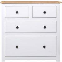 Berkfield Home Sideboard White 80x40x83 cm Pinewood Panama Range | Size: 80 x 40 x 83 cm