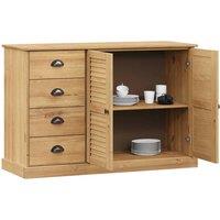 Berkfield Home Sideboard with Drawers VIGO 113x40x75 cm Solid Wood Pine in Light Brown | Size: 113 x 40 x 75 cm