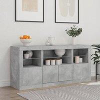 Berkfield Home Sideboard with LED Lights Concrete Grey 142.5x37x67 cm