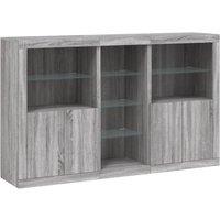 Berkfield Home Sideboard with LED Lights Grey Sonoma 162x37x100 cm | Size: 162 x 37 x 100 cm