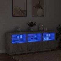 Berkfield Home Sideboard with LED Lights Concrete Grey 181.5x37x67 cm