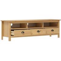 Berkfield Home TV Cabinet Hill Honey Brown 158x40x47 cm Solid Pine Wood | Size: 158 x 40 x 47 cm