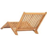 Berkfield Home Sun Lounger Solid Teak Wood in Brown