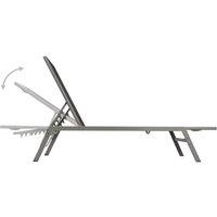 Berkfield Home Sun Loungers 2 pcs with Table Steel & Textilene Black