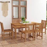 Berkfield Home 7 Piece Garden Dining Set Solid Teak Wood in Brown