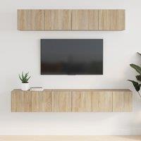 Berkfield Home 5 Piece TV Cabinet Set Sonoma Oak Engineered Wood in Brown