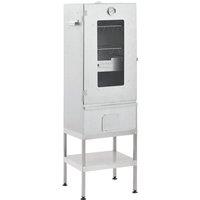Berkfield Home BBQ Oven Smoker with Table Galvanised Steel in Silver