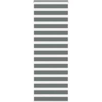 Berkfield Home Zebra Blind Dark Grey 80x230 cm Fabric Width 75.9 cm Polyester