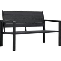 Berkfield Home Garden Bench 120 cm HDPE Black Wood Look