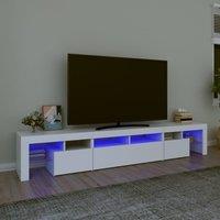 Berkfield Home TV Cabinet with LED Lights White 230x36.5x40 cm