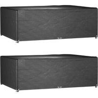 Berkfield Home Garden Furniture Covers 2 pcs 12 Eyelets 270x180x90 cm Rectangular in Black | Size: 270 x 180 x 90 cm