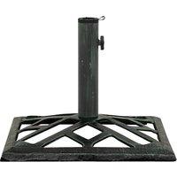 Berkfield Home Umbrella Base Green 44x44x31 cm Cast Iron | Size: 44 x 44 x 31 cm
