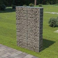 Berkfield Home Gabion Wall with Covers Galvanised Steel 100x20x150 cm in Silver | Size: 100 x 20 x 150 cm