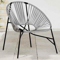 Berkfield Home Garden Egg Chair Black & Light Grey Poly Rattan