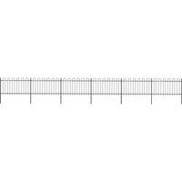 Berkfield Home Garden Fence with Hoop Top Steel 10.2x1 m Black