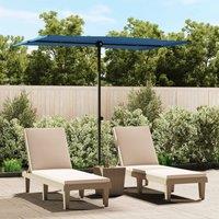 Berkfield Home Outdoor Parasol with Aluminium Pole 2x1.5 m Azure Blue