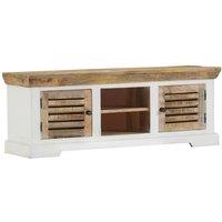 Berkfield Home TV Cabinet 110x30x40 cm Solid Wood Mango in Brown | Size: 110 x 30 x 40 cm