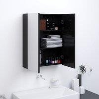 Berkfield Home Bathroom Mirror Cabinet 60x15x75 cm MDF Shining Black | Size: 60 x 15 x 75 cm