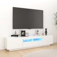 Berkfield Home TV Cabinet with LED Lights White 180x35x40 cm | Size: 180 x 35 x 40 cm
