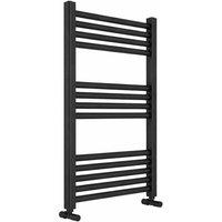 Bathroom Kingdom Omata Gunmetal Grey Straight Heated Towel Rail 1200x500mm in Black