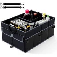 Costway Car Trunk Organizer 48L Collapsible Cargo Storage Box in Black