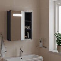 Berkfield Home Bathroom Mirror Cabinet with LED Light Grey 45x13x52 cm | Size: 45 x 13 x 52 cm