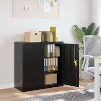 Berkfield Home File Cabinet Black 90x40x90 cm Steel | Size: 90 x 40 x 90 cm