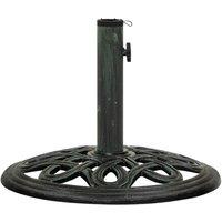 Berkfield Home Umbrella Base Green 40x40x32 cm Cast Iron | Size: 40 x 40 x 32 cm