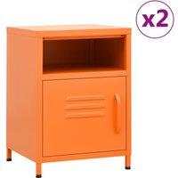 Berkfield Home Nightstands 2 pcs Orange 35x35x51 cm Steel | Size: 35 x 35 x 51 cm