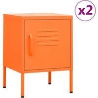 Berkfield Home Nightstands 2 pcs Orange 35x35x51 cm Steel | Size: 35 x 35 x 51 cm