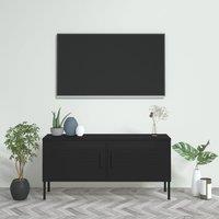 Berkfield Home TV Cabinet Black 105x35x50 cm Steel | Size: 105 x 35 x 50 cm