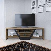 Decorotika Sares Corner TV Stand TV Unit for TVs up to 55 inch in Dark Brown
