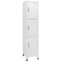 Berkfield Home Locker Cabinet with 3 Compartments 38x45x180 cm in Grey | Size: 38 x 45 x 180 cm