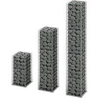 Berkfield Home 3 Piece Gabion Set Galvanised Wire in Silver