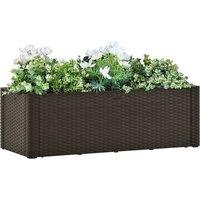 Berkfield Home Garden Raised Bed with Self Watering System Mocha 100x43x33 cm in Black | Size: 100 x 43 x 33 cm