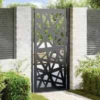 Berkfield Home Garden Gate Black 105x205 cm Steel Light Design