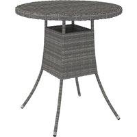 Berkfield Home Garden Table Grey 70x70x73 cm Poly Rattan | Size: 70 x 70 x 73 cm