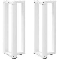 Berkfield Home Console Table Legs T-Shaped 2 pcs White 25x28x(72-73) cm Steel