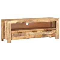 Berkfield Home TV Cabinet 110x30x40 cm Rough Mango Wood in Brown | Size: 110 x 30 x 40 cm