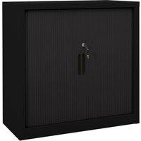 Berkfield Home Sliding Door Cabinet Black 90x40x90 cm Steel | Size: 90 x 40 x 90 cm
