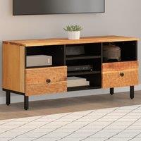Berkfield Home TV Cabinet 100x33x46 cm Solid Wood Acacia in Brown | Size: 100 x 33 x 46 cm