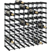 Berkfield Home Wine Rack for 72 Bottles Black Solid Pine Wood