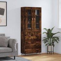 Berkfield Home Highboard Smoked Oak 69.5x34x180 cm Engineered Wood in Brown