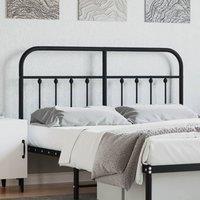 Berkfield Home Metal Headboard Black 135 cm