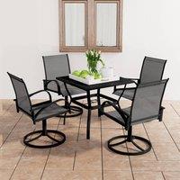 Berkfield Home 5 Piece Garden Dining Set Textilene & Steel in Grey
